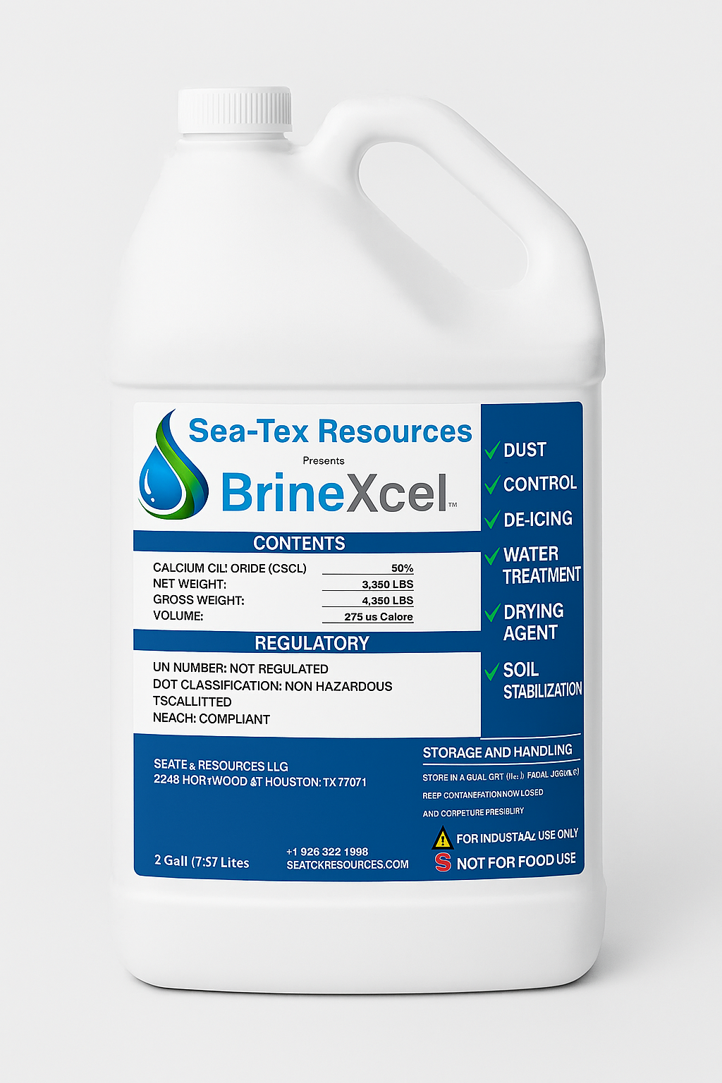 BrineXcel - 2 Gallon Liquid Calcium Chloride Tech Grade
